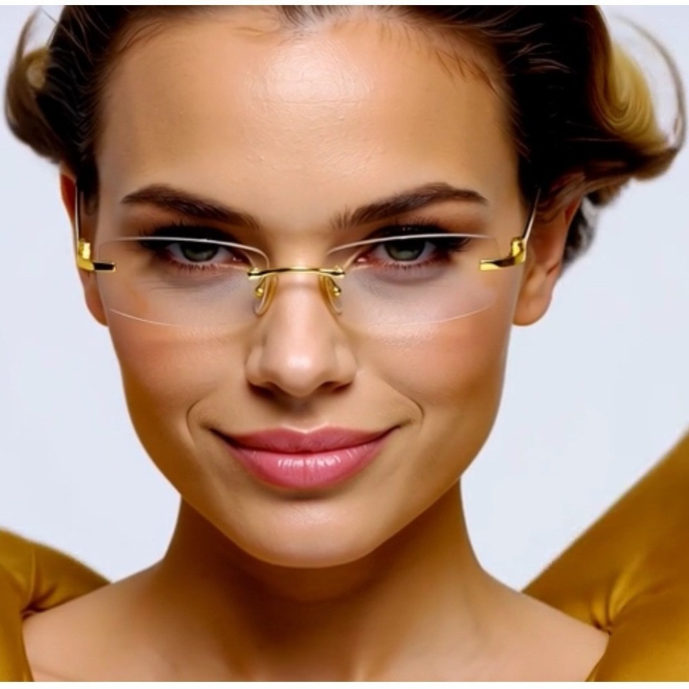 Gold Square Clear Lens‎ Sexy Hot Teacher Fashion Eye Glasses Female Fancy Shades